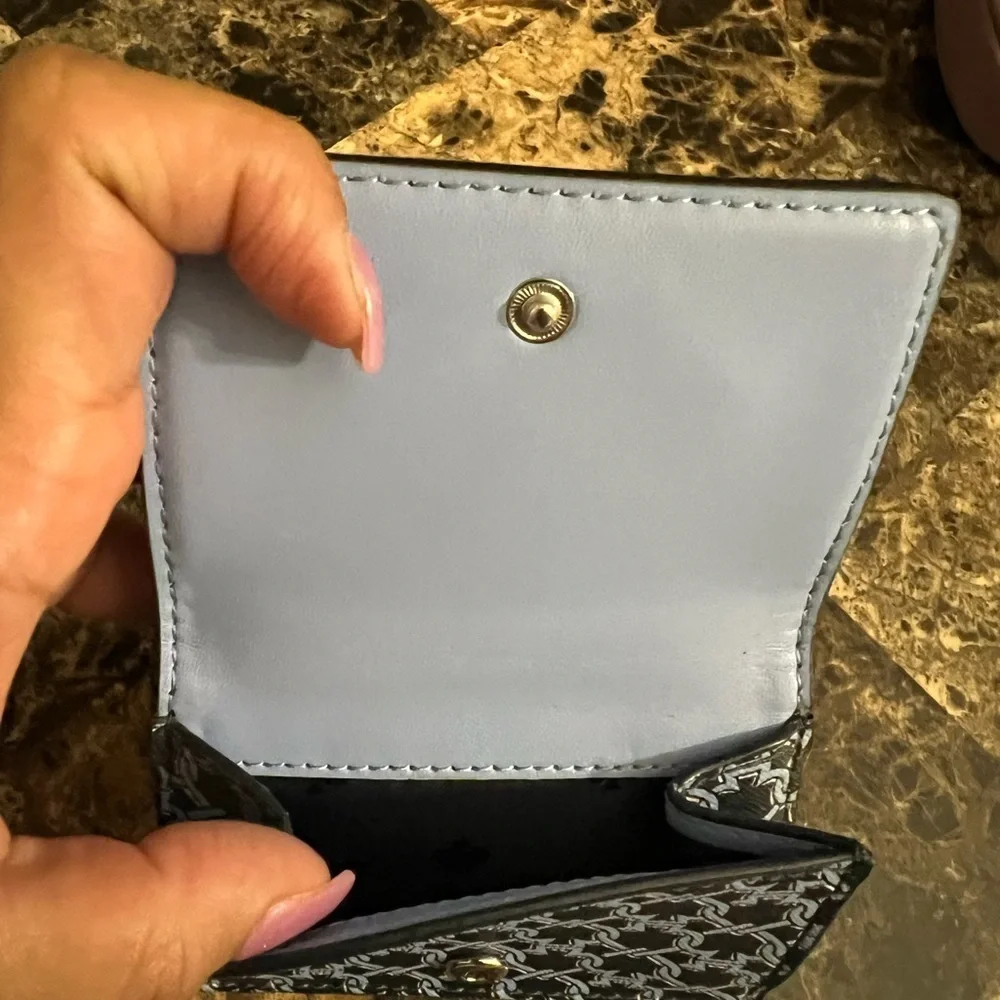 Kate Spade Geometric Blue multi fold wallet NWOT